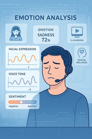 Emotionally intelligent system detecting sadness in e-learning, reflecting Web 4.0 in the evolution of the web.